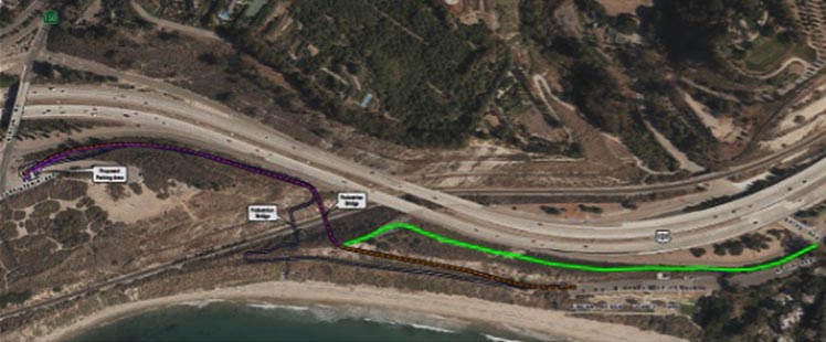 Option 2 is shown above with the yellow line. Alternate Route 2 is shown above with green line.